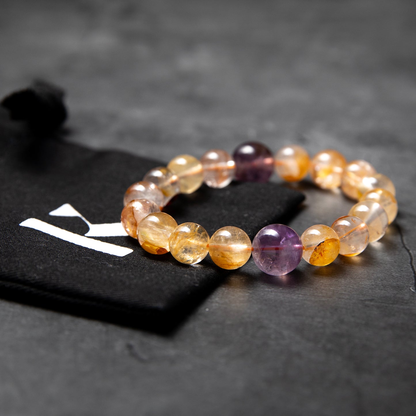 Harvest Glow - Citrine, Amethyst & Agate Bracelet