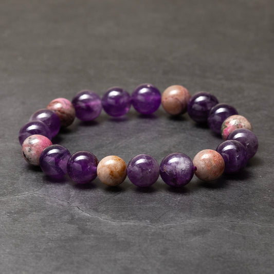 Purple Garden - Amethyst & Lodolite Quartz Bracelet image 2