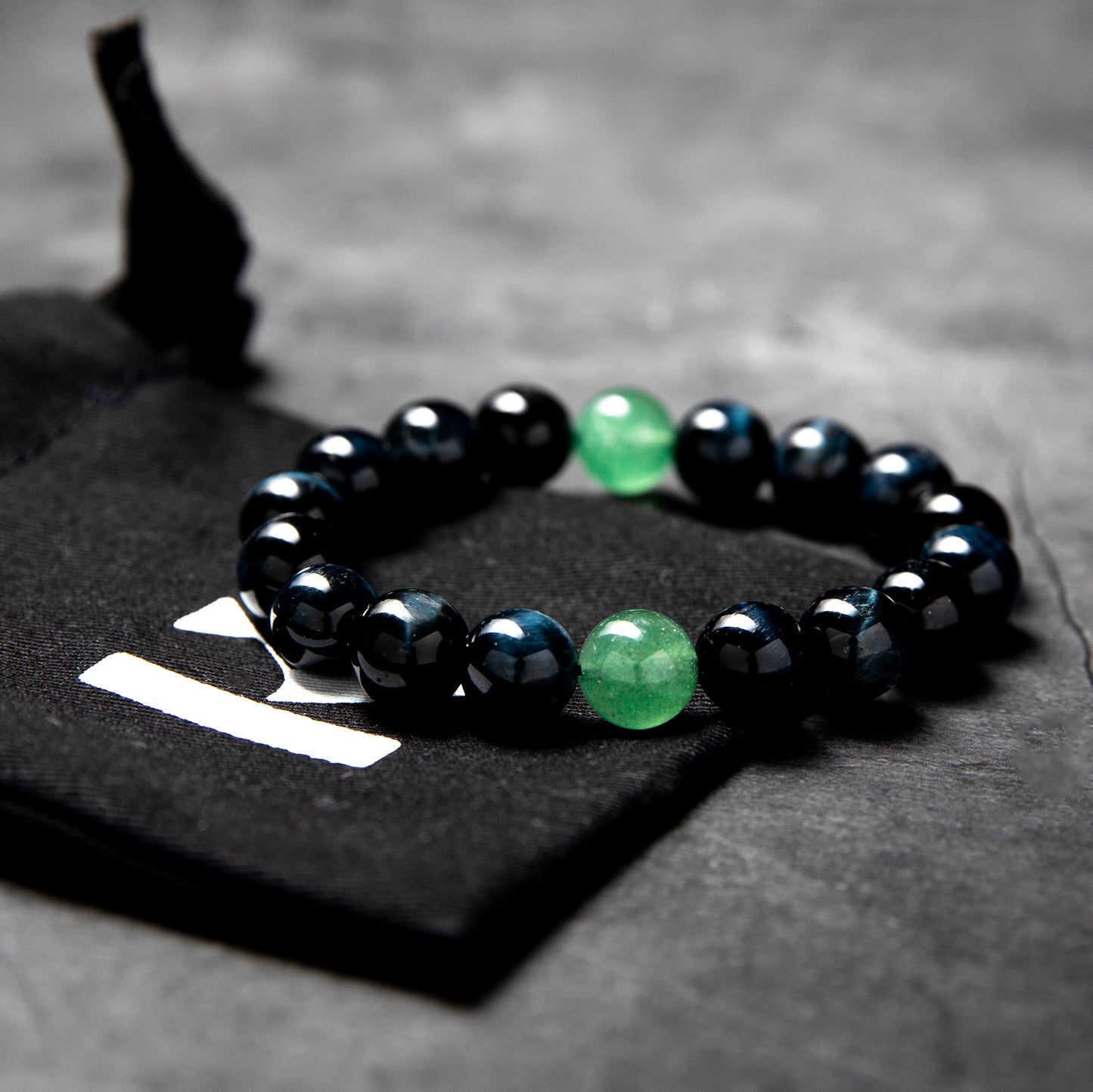 Deep Reflection - Blue Tiger's Eye & Green Aventurine Bracelet