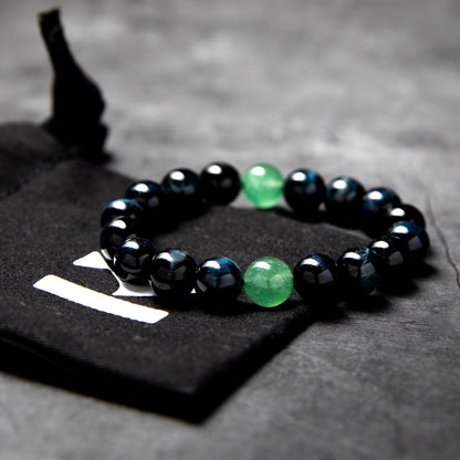 Deep Reflection - Blue Tiger's Eye & Green Aventurine Bracelet