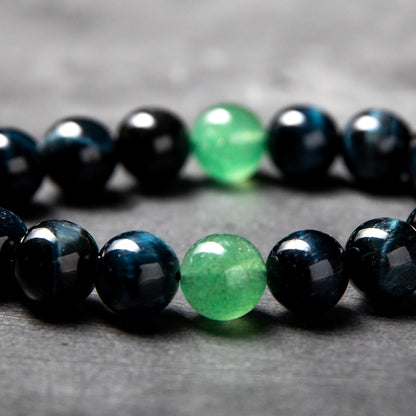 Deep Reflection - Blue Tiger's Eye & Green Aventurine Bracelet