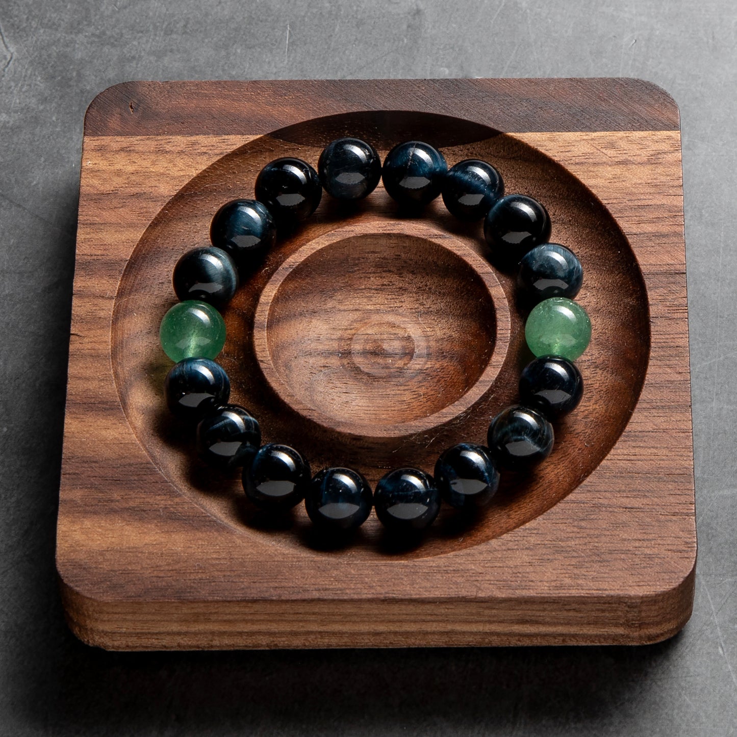 Deep Reflection - Blue Tiger's Eye & Green Aventurine Bracelet