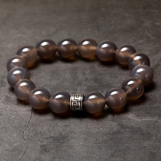 Tetrapod -  Grey Agate & Stainless Steel Bracelet image 2