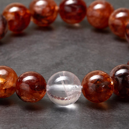 Kohaku - Red/Orange Rutilated Quartz & Clear Quartz Bracelet