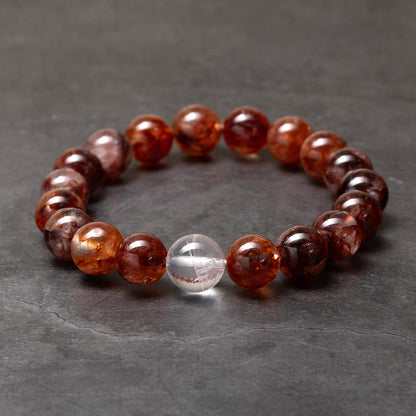 Kohaku - Red/Orange Rutilated Quartz & Clear Quartz Bracelet