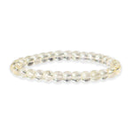 Clear beaded bracelet on a white background