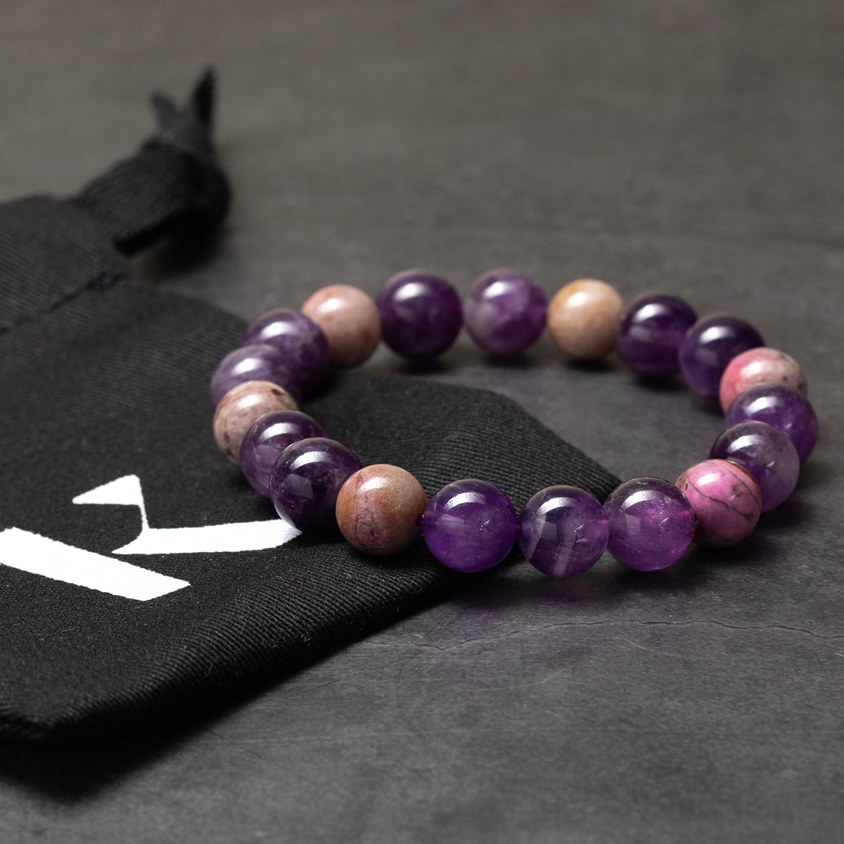 Purple Garden - Amethyst & Lodolite Quartz Bracelet