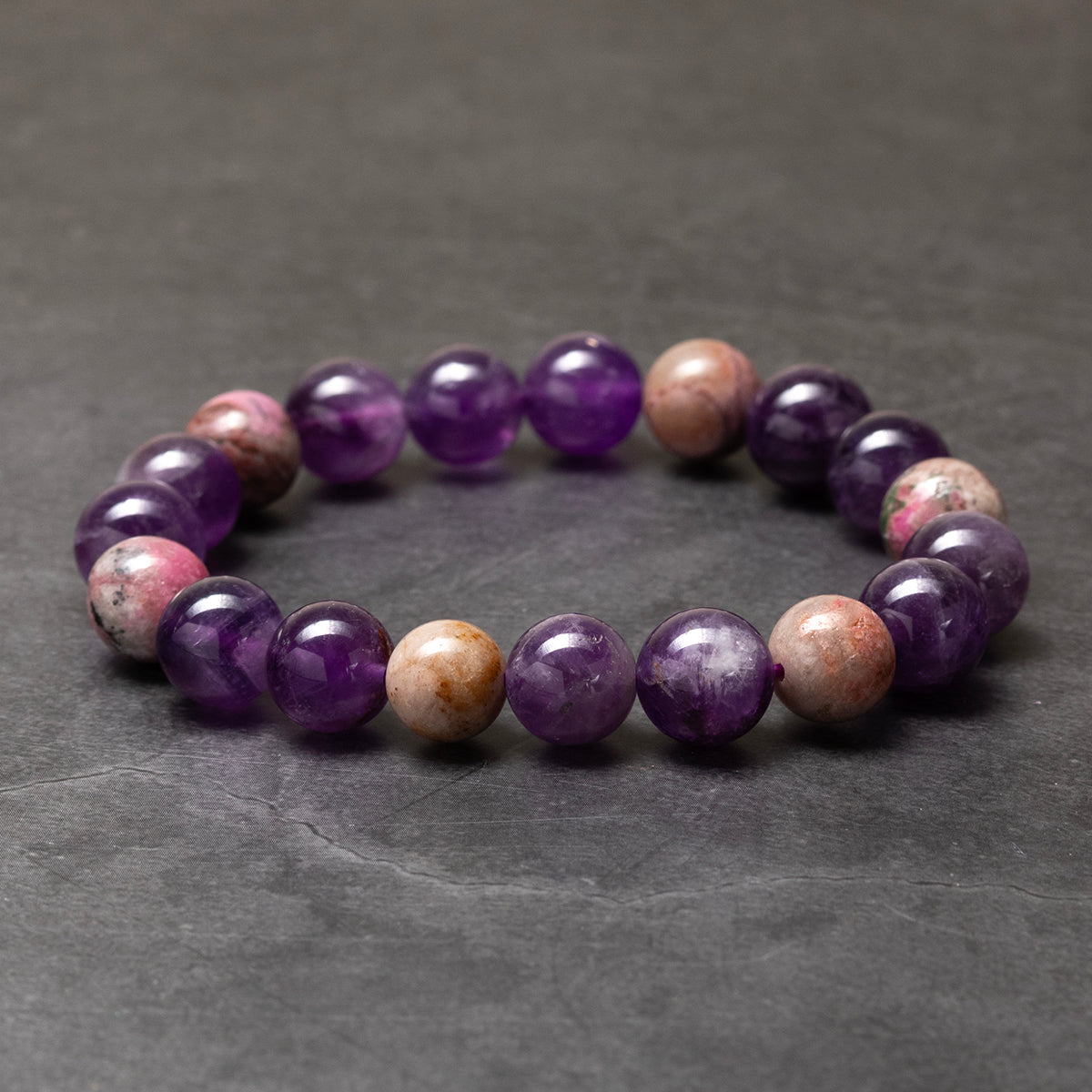 Purple Garden - Amethyst & Lodolite Quartz Bracelet