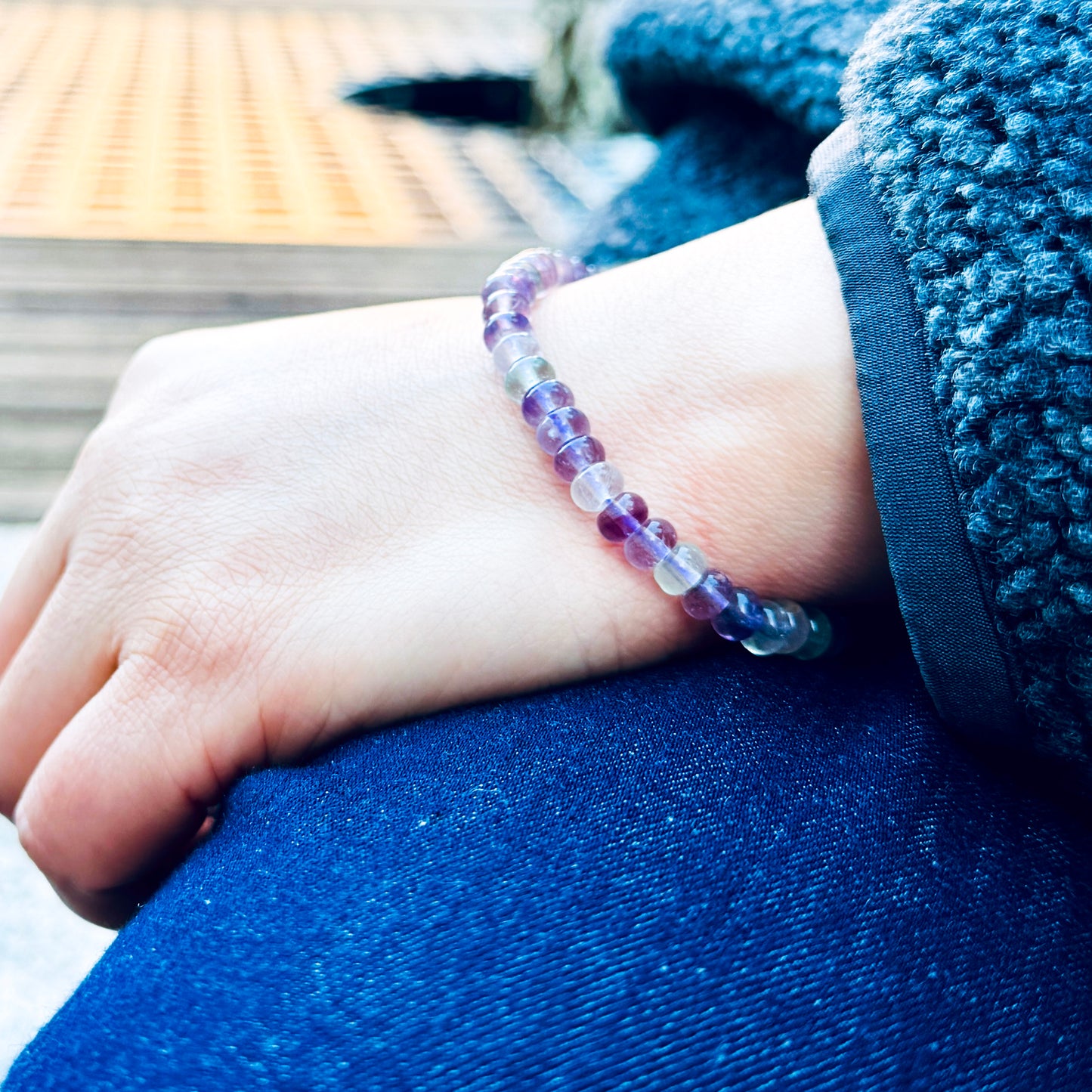 Heather Mist - Natural Fluorite Bracelet