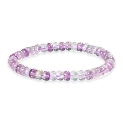 Purple beaded bracelet on a white background