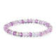 Purple beaded bracelet on a white background