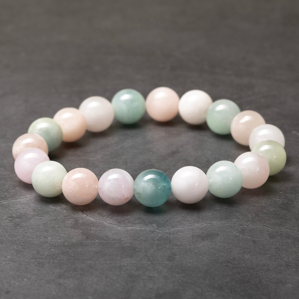 Cherry Blossom Breeze - Morganite, Aquamarine & Rose Quartz Bracelet