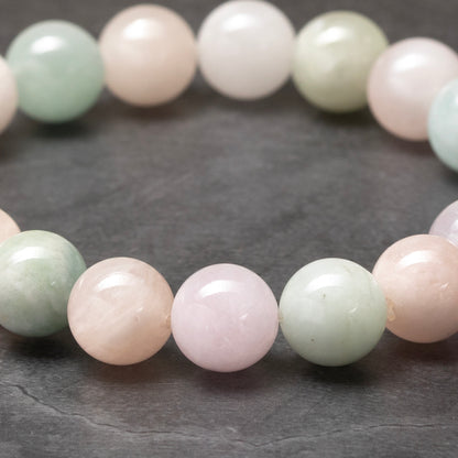 Cherry Blossom Breeze - Morganite, Aquamarine & Rose Quartz Bracelet