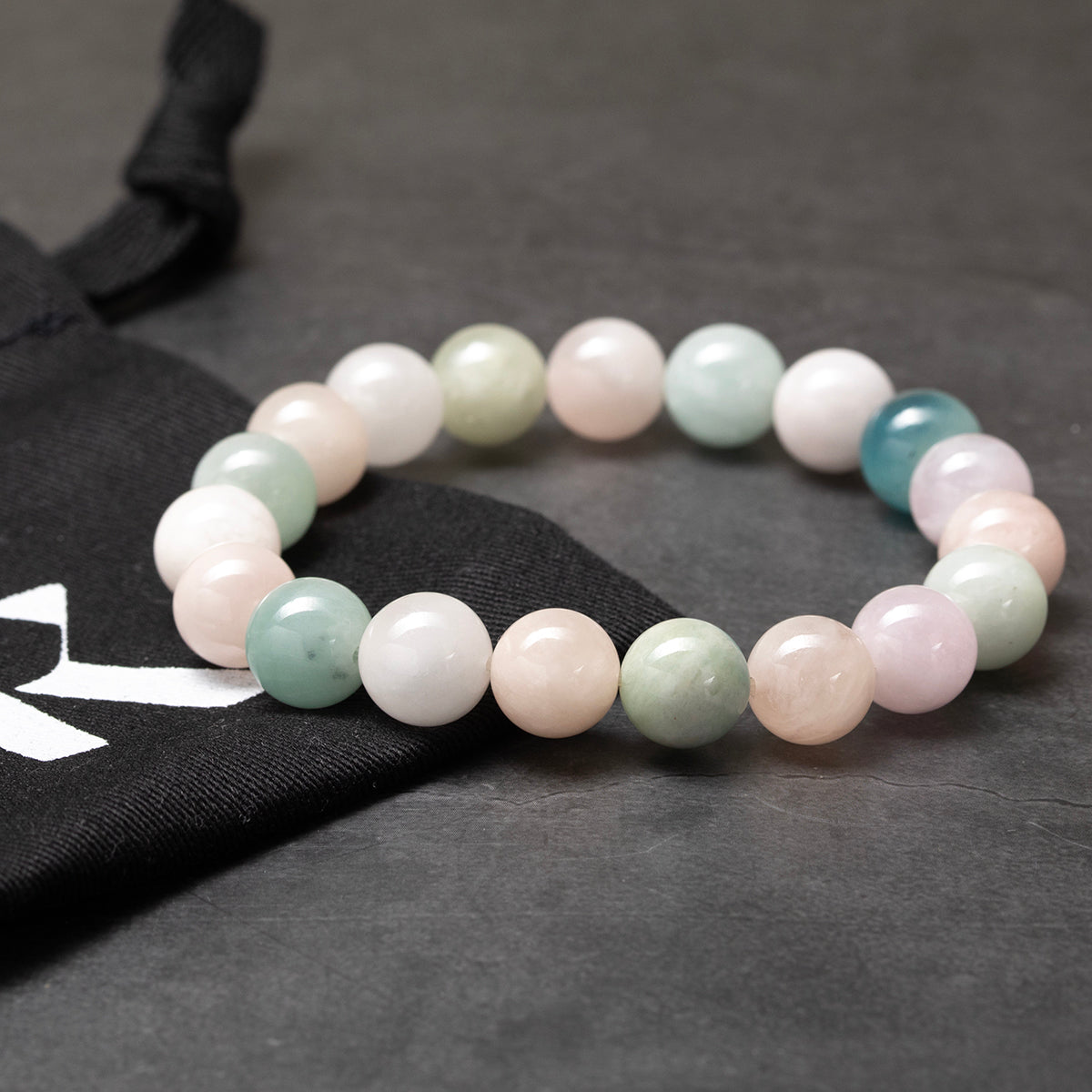 Cherry Blossom Breeze - Morganite, Aquamarine & Rose Quartz Bracelet