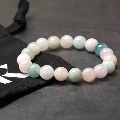 Cherry Blossom Breeze - Morganite, Aquamarine & Rose Quartz Bracelet