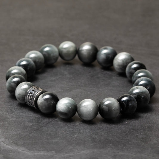 Silver Screen - Black Labradorite Bracelet & Stainless Steel Spacer image 3