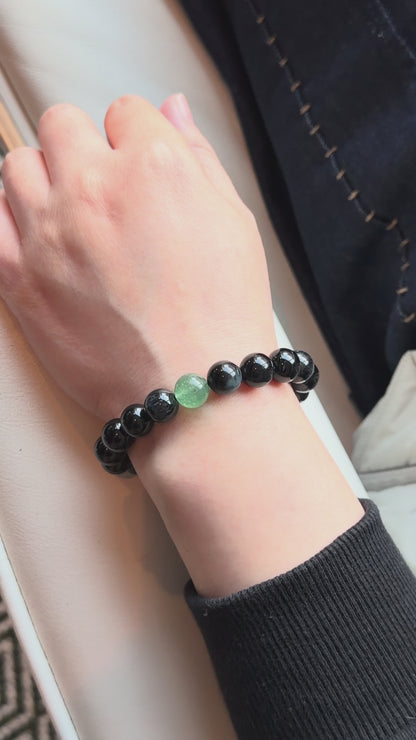 Deep Reflection - Blue Tiger's Eye & Green Aventurine Bracelet