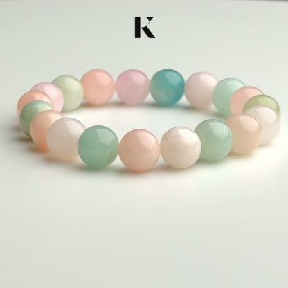 Cherry Blossom Breeze - Morganite, Aquamarine & Rose Quartz Bracelet