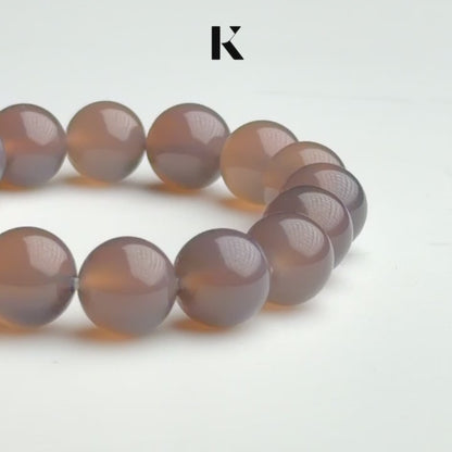 Tetrapod -  Grey Agate & Stainless Steel Bracelet