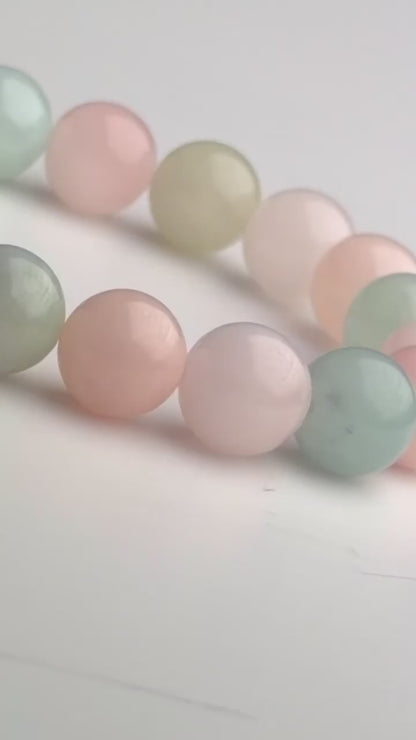 Cherry Blossom Breeze - Morganite, Aquamarine & Rose Quartz Bracelet