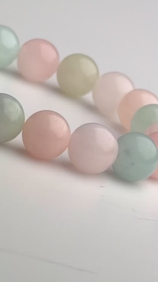 Cherry Blossom Breeze - Morganite, Aquamarine & Rose Quartz Bracelet image 3